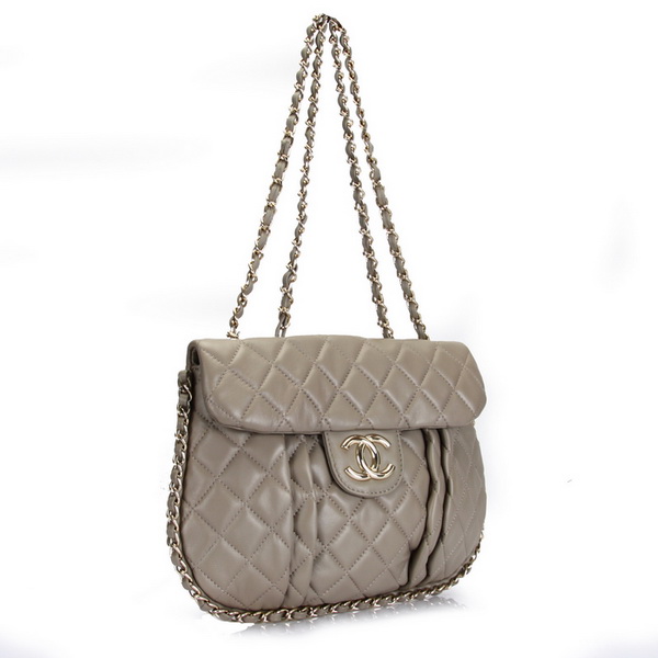7A Replica Chanel Classic Flap Bag Gray Leather 3324